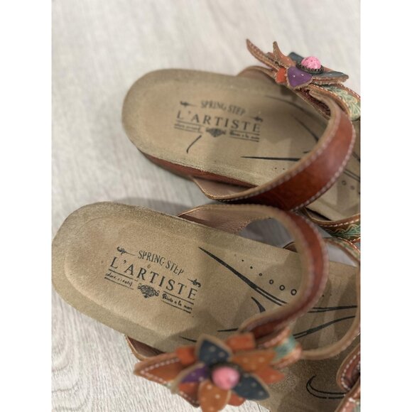 L'Artiste Spring Step Shoes Womens 9 US EU 40 Mabel Sandals Floral Boho Comfort - Picture 4 of 10